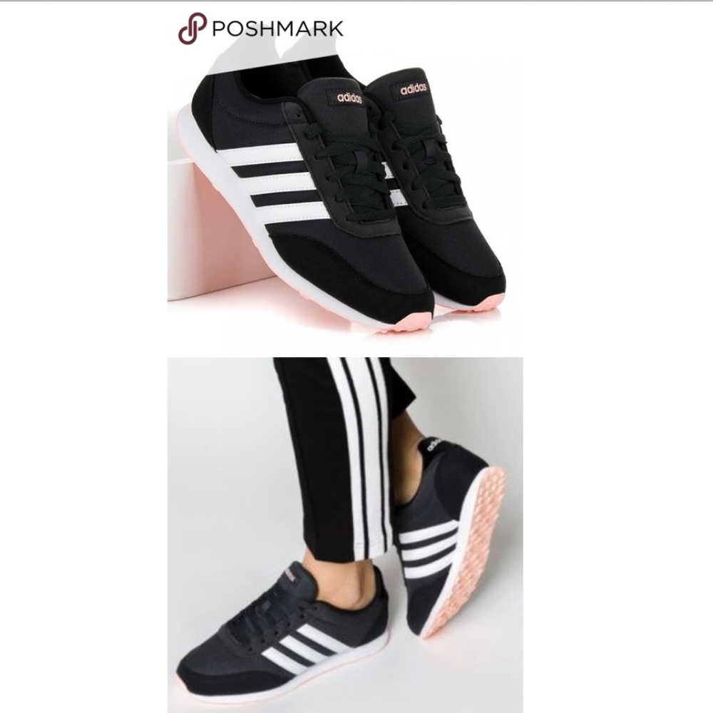 Adidas V Racer 2.0 Running Shoes with Pink Accents